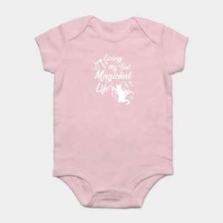 Living My Best Magickal Life Cheeky Witch Pagan Wiccan Cat Baby Bodysuit